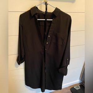The Limited shirt dress black medium with black patent belt